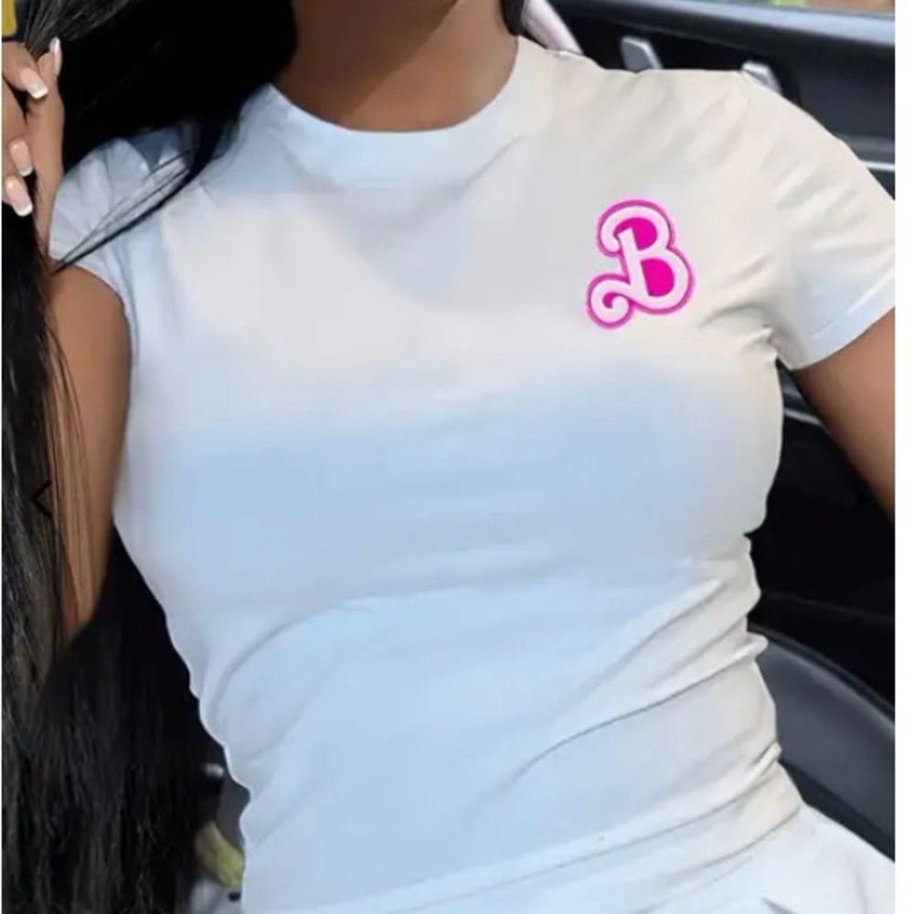 Letter Print Crew Neck T-Shirt, Casual Short Sleeve Top For Spring & Summer